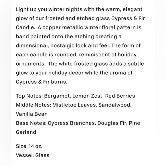 PADDYWAX Cypress & Fir - 14 oz white Glass with copper metallic branch Etching - Picture 4 of 13